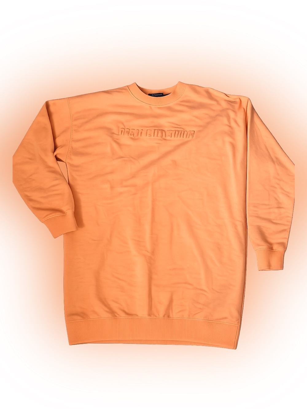 PrettyLittleThing Peach Oversized Embroidered Logo Crewneck Sweatshirt US 8
